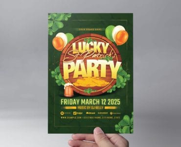 St. Patrick's Day Party Flyer Template (front)