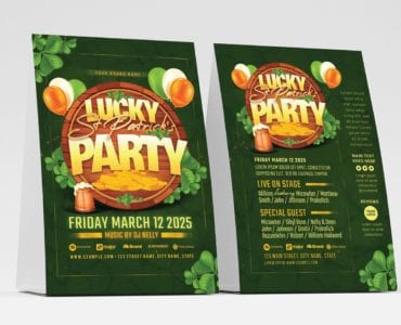 St. Patrick's Day Party Flyer Template (Table Tent)