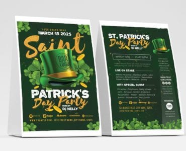 St. Patrick's Day Party Flyer Template (Table Tent)