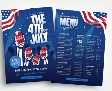 4th July Party Flyer Template