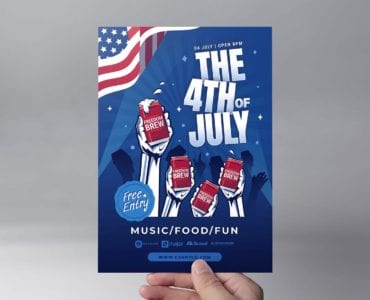 4th July Party Flyer Template (front)