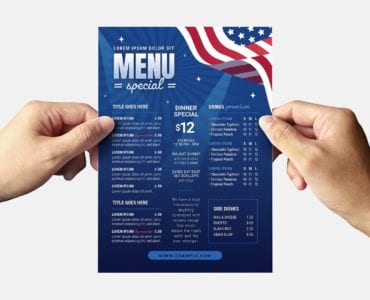 4th July Party Flyer Template (back)