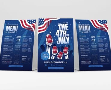 4th July Party Flyer Template (table tent)