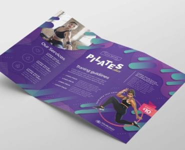 Pilates Gym Trifold Brochure Template
