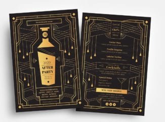 Art Deco Cocktail Bar Flyer Templates