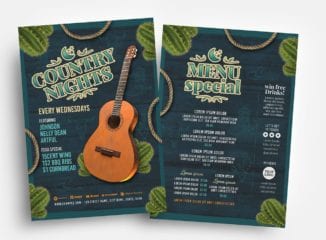 Country Nights Flyer Template (PSD, Ai & Vector