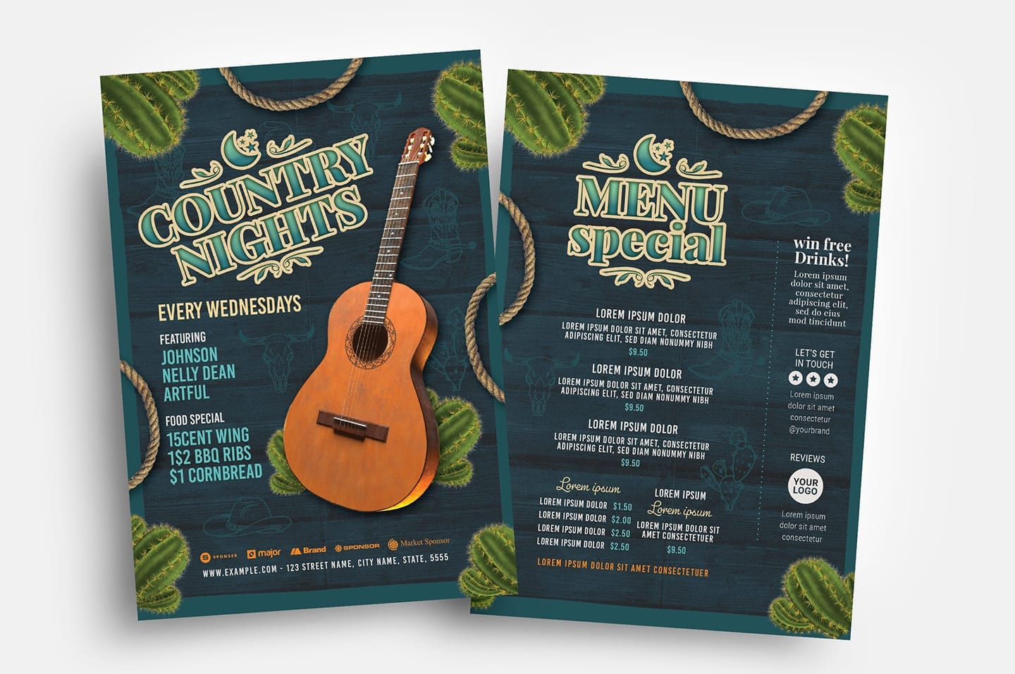 Country Nights Flyer Template (PSD, Ai & Vector