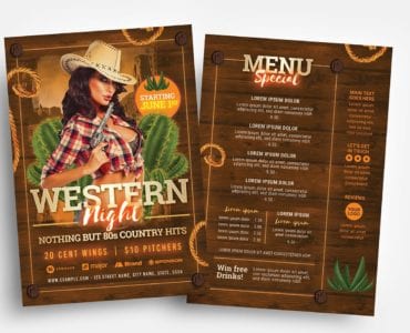 Country & Western Party Flyer Template