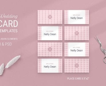 Navy & Pink Wedding Stationery Templates