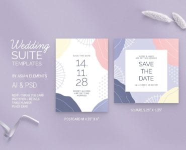 Abstract Pastel Wedding Save The Date Template