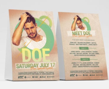 DJ Flyer Template with Yellow Green Accents