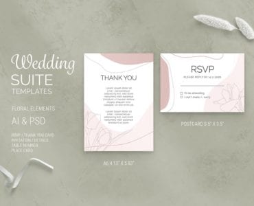 Floral Wedding RSVP Card Template