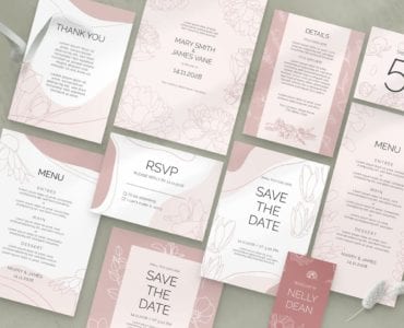 Floral Wedding Templates Suite in PSD & Vector