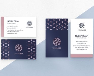 Navy & Pink Business Card Stationery Template