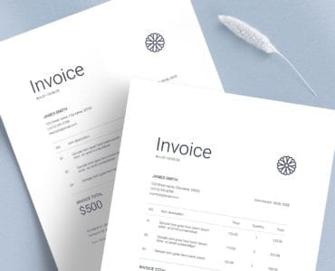 Navy & Pink Invoice Template in PSD & Ai