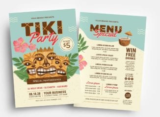 Tiki Party Flyer Templates