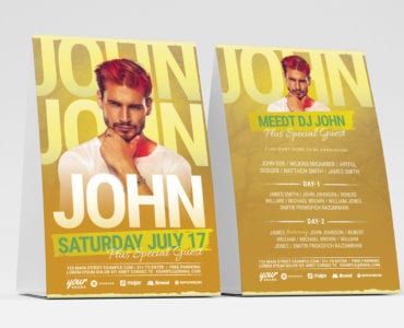Yellow Gold DJ Flyer Template (Table Tent)