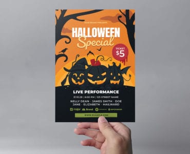 Halloween Special Party Flyer Template (PSD & Vector)