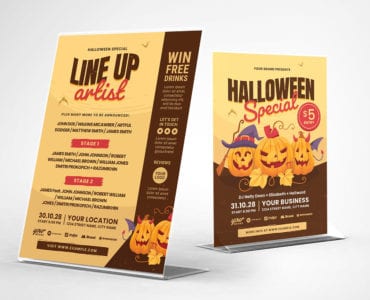 Halloween Party Flyer Template for Children (PSD & Vector)