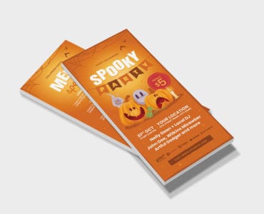 Orange Halloween DL Card Template (PSD & Vector)