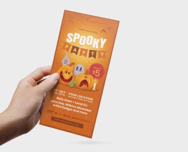Orange Halloween DL Card Template (PSD & Vector)