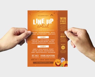 Orange Halloween Flyer Template (PSD & Vector)