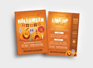 Orange Halloween Flyer Template (PSD & Vector)