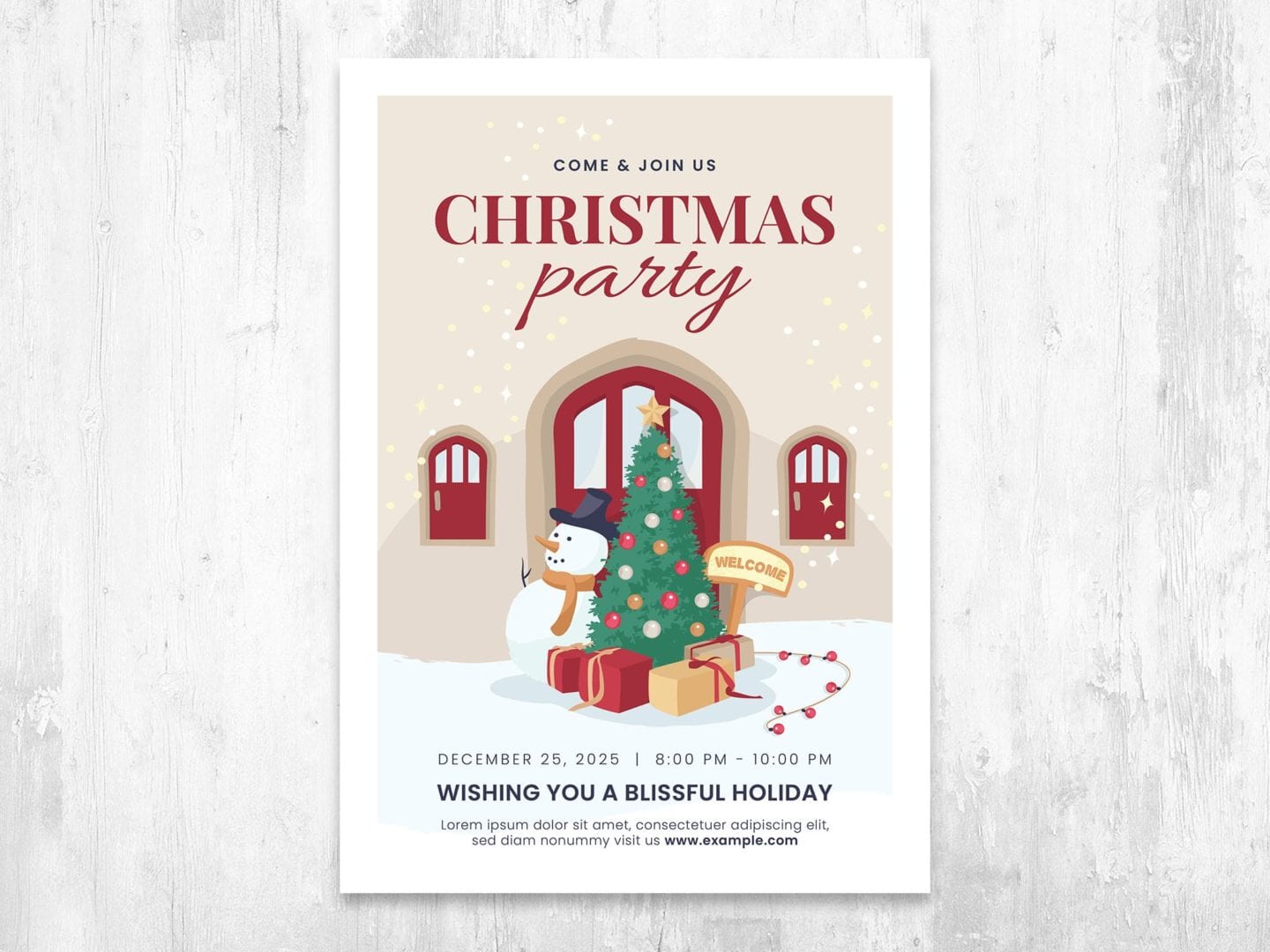 Christmas Card Templates - Adobe Illustrator, Vector, EPS - BrandPacks Inside Adobe Illustrator Christmas Card Template