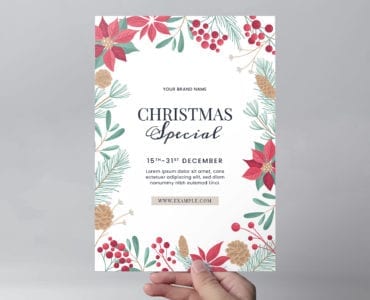 Christmas Menu Flyer Template for Adobe Illustrator