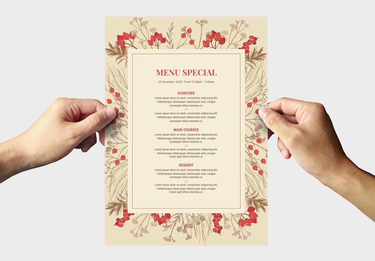 Christmas Elements Menu/Poster Template [Photoshop PSD] -BrandPacks With Product Menu Template