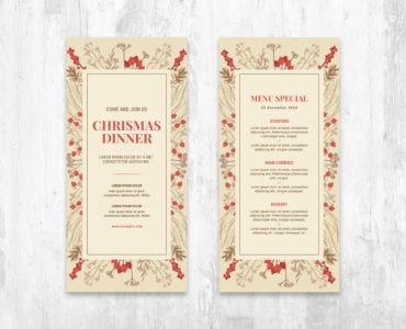 Christmas Menu Poster Template for Adobe Photoshop