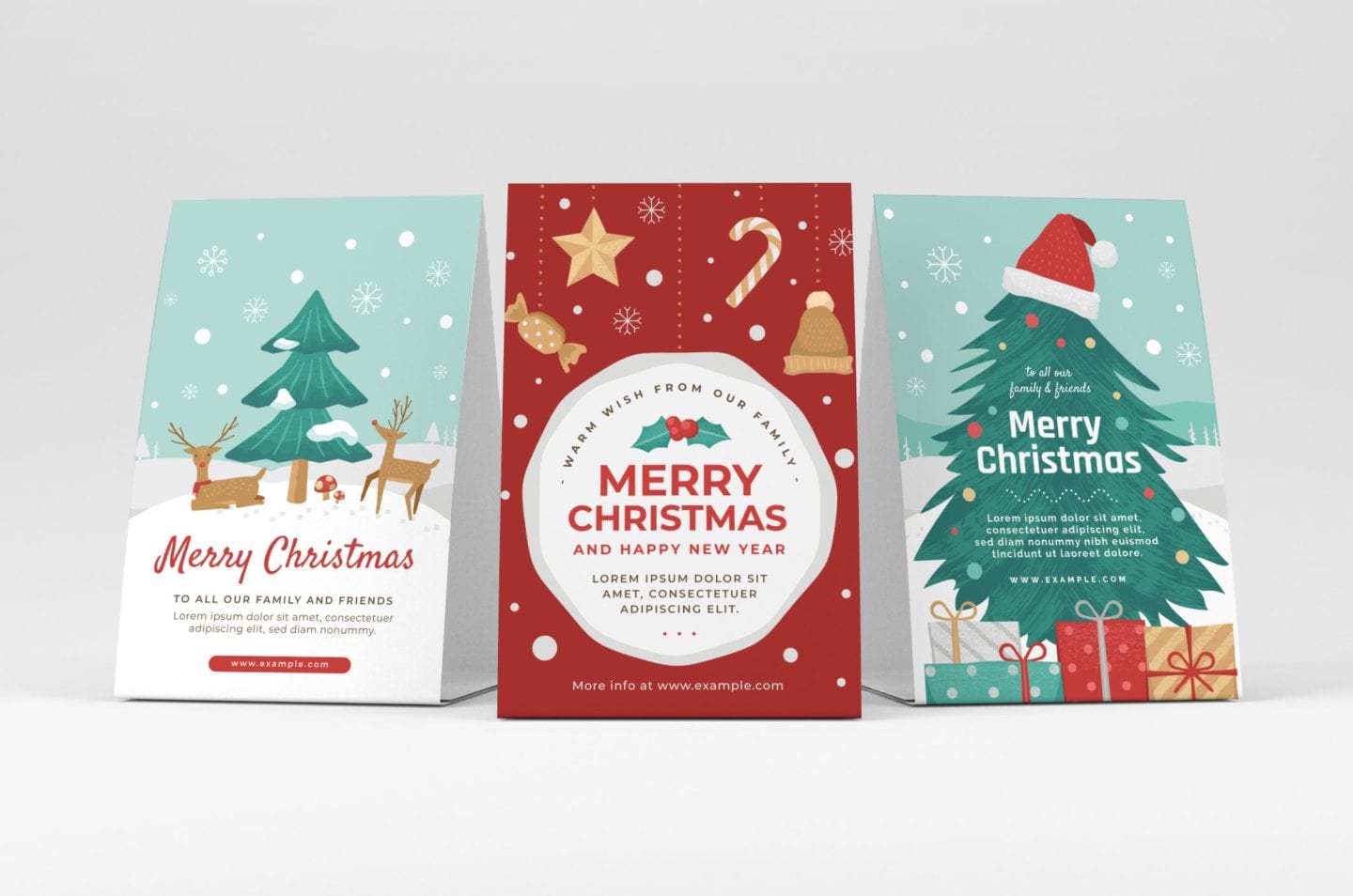 Festive Christmas Card Templates [PSD, Ai, Vector] - BrandPacks Regarding Adobe Illustrator Christmas Card Template