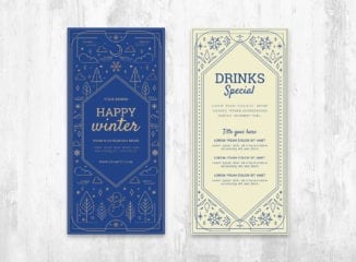 Ornate Winter DL Card Template in PSD & Vector