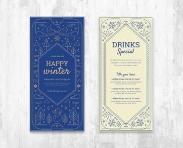 Ornate Winter DL Card Template in PSD & Vector