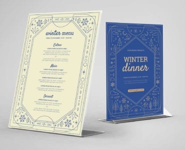 Ornate Winter Menu Template in PSD & Vector, for Photoshop & Illustrator