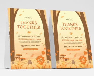 Rustic Thanksgiving Flyer Template Vector for Adobe Illustrator