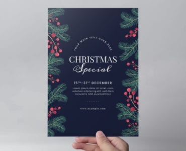 Simple Christmas Menu Poster Template for Adobe Illustrator