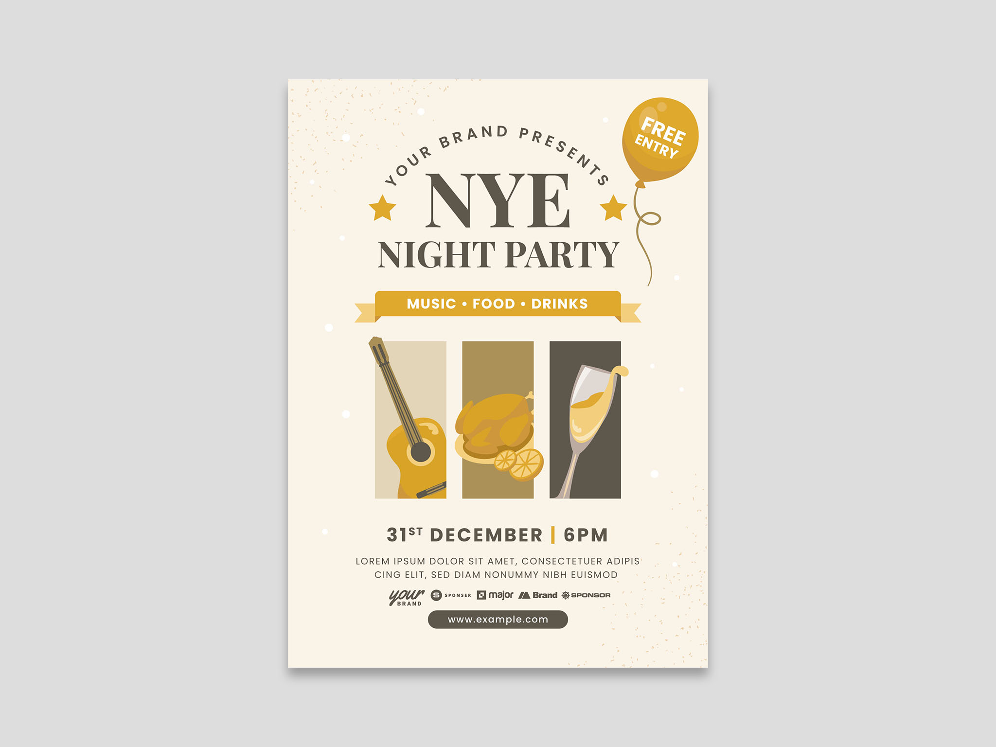 NYE Flyer Templates for Adobe Illustrator Vector Ai BrandPacks