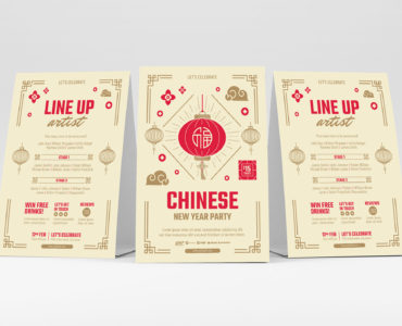 Chinese New Year Party Flyer Templates for Photoshop & Illustrator
