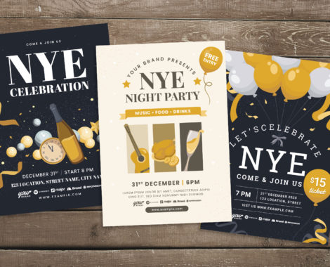 NYE Flyer Templates for Adobe Illustrator