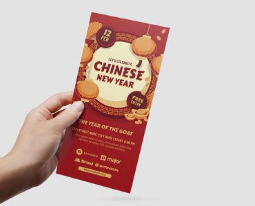Chinese DL Rack Card Template (Vector, EPS, Illustrator)