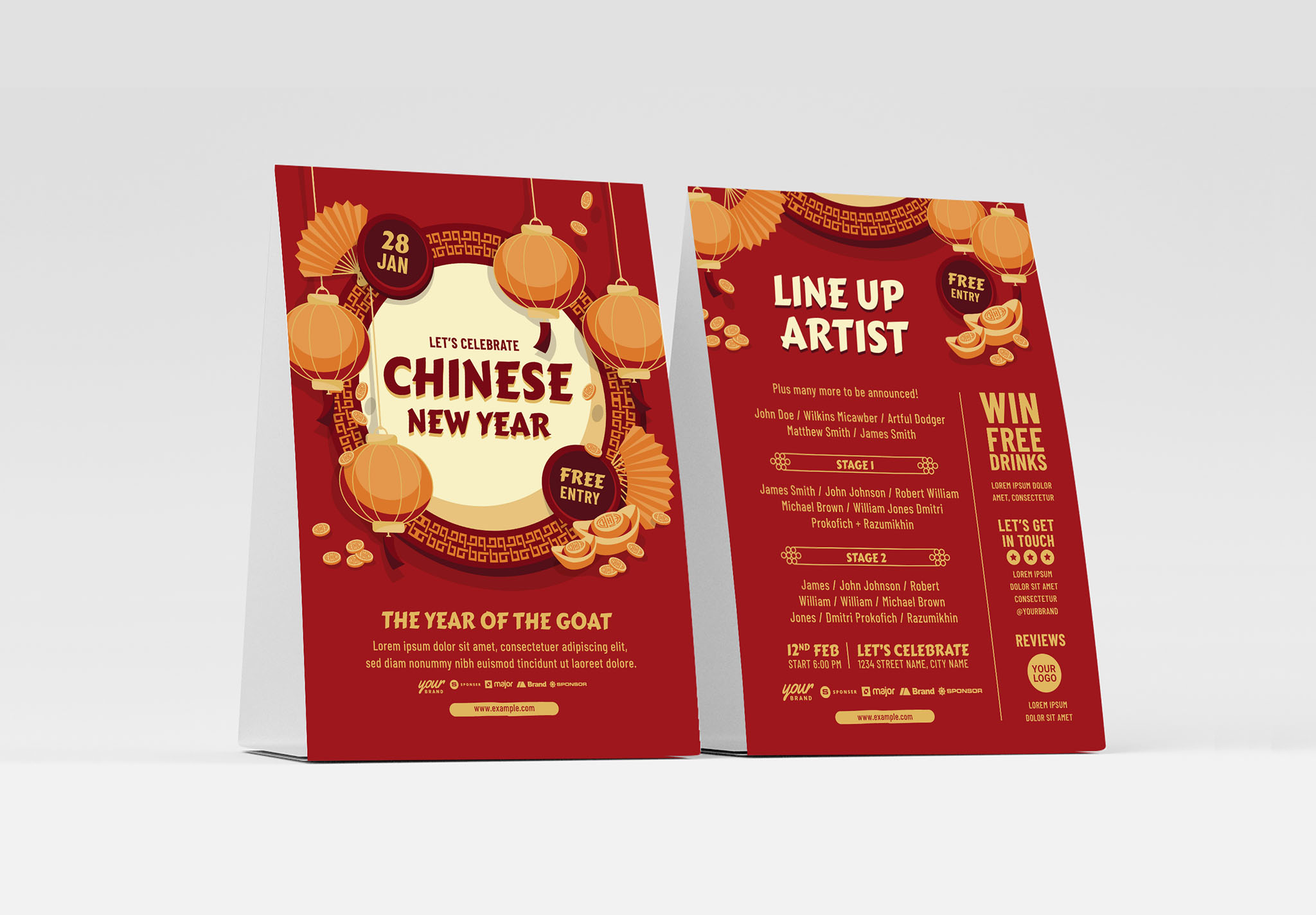 Chinese Flyer Template (Vector, EPS, Illustrator)