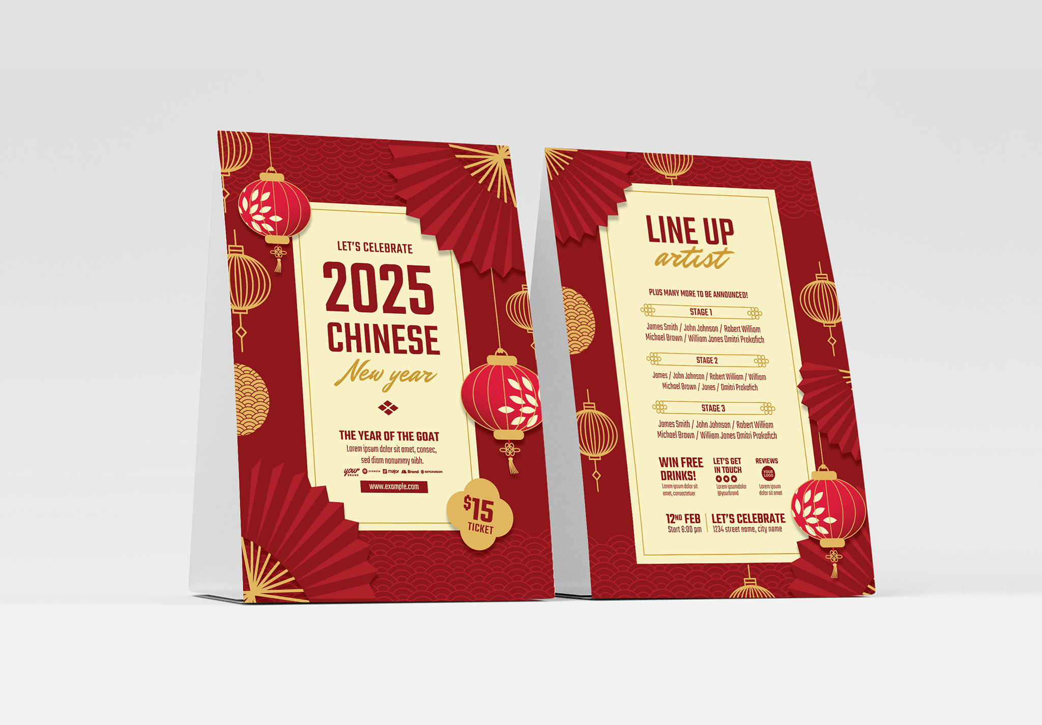 Chinese New Year Party Flyer (Vector, EPS, Ai, Illustrator)