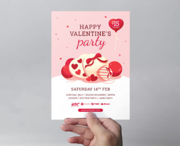 Illustrated Valentine's Day Flyer PSD & Vector