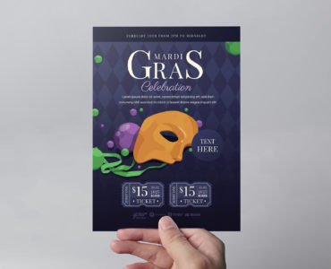 Mardi Gras Event Flyer Template (PSD, Ai, Vector)