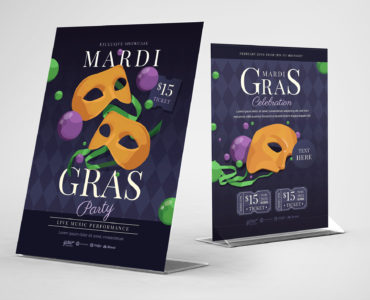 Mardi Gras Event Flyer Template (PSD, Ai, Vector)
