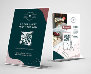 Stylish QR Code Flyer Template for Restaurants, Bars & Cafes - Photoshop & Illustrator