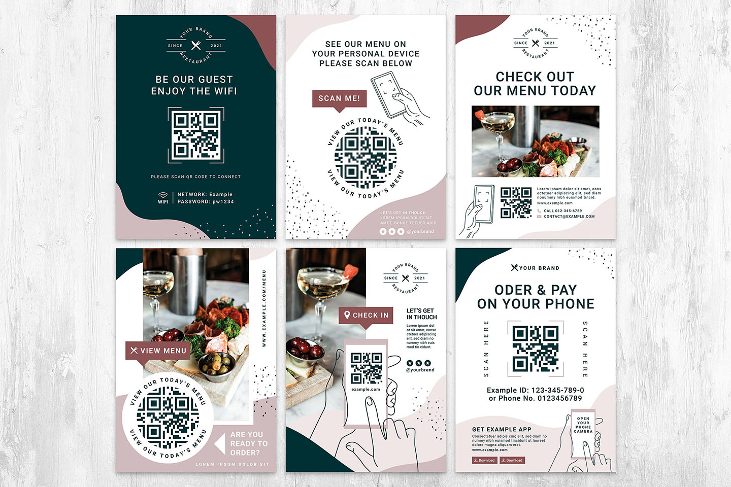 Stylish QR Code Flyer Template for Restaurants, Bars & Cafes - Photoshop & Illustrator