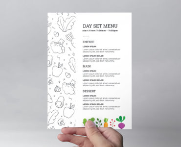 Vegan Cafe Flyer / Menu Template (PSD, Vector, Ai, EPS)