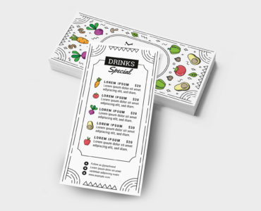 Vegan Flyer Template with Vegetable Illustrations in PSD & Vector